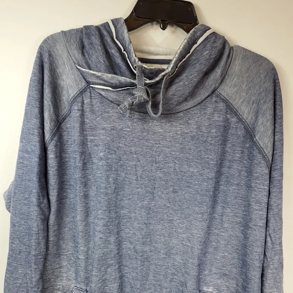 Green Tea Womens Cowl Neck Long Slv Blue/Grey Sweatshirt XXL - Picture 2 of 13
